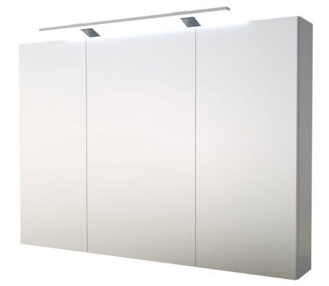 Badezimmer - Spiegelschrank Nadiad 18, Farbe: Weiß glänzend – 70 x 100 x 14 cm (H x B x T)