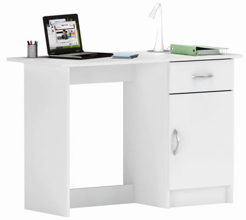 Schreibtisch Kasungu 15, Farbe: Weiß - Abmessungen: 75 x 109 x 50 cm (H x B x T)