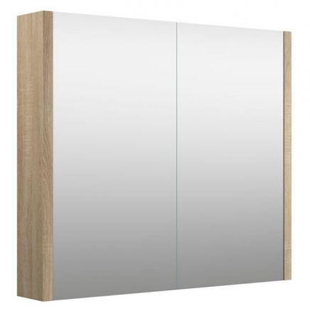 Bad - Spiegelschrank Bidar 12, Farbe: Eiche – 65 x 75 x 12 cm (H x B x T)