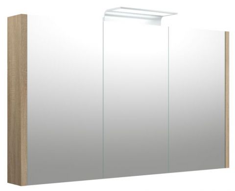 Bad - Spiegelschrank Bidar 36, Farbe: Eiche – 65 x 110 x 12 cm (H x B x T)