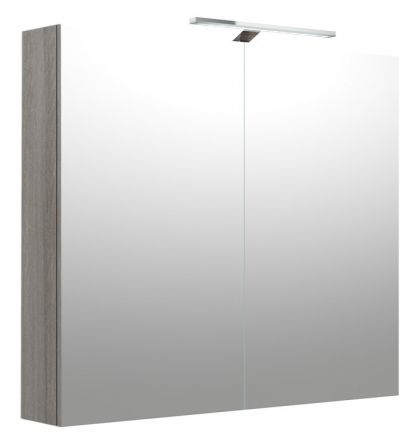 Badezimmer - Spiegelschrank Nadiad 41, Farbe: Esche grau – 70 x 80 x 14 cm (H x B x T)