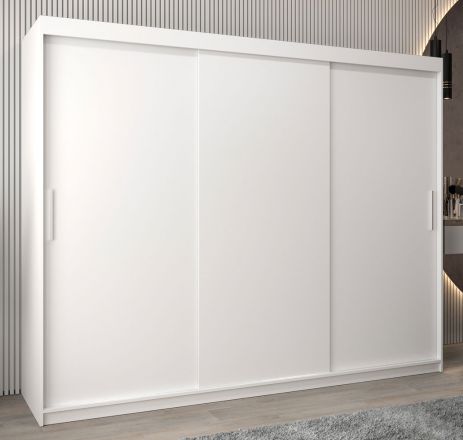 Schiebetürenschrank / Kleiderschrank Bisaurin 6A, Farbe: Weiß matt - Abmessungen: 200 x 250 x 62 cm ( H x B x T)