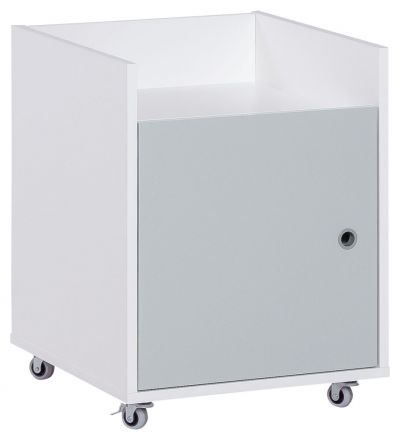 Jugendzimmer - Rollcontainer Syrina 18, Farbe: Weiß / Grau - Abmessungen: 56 x 43 x 43 cm (H x B x T)