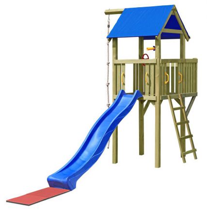 Spielturm K26 inkl. Balkon und Wellenrutsche FSC® - Abmessungen: 510 x 225 cm (L x B)