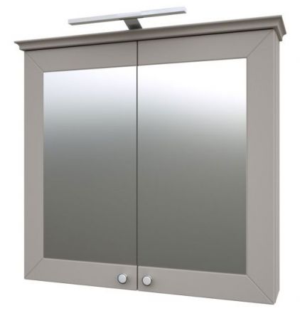 Badezimmer - Spiegelschrank Dindigul 10, Farbe: Grau – 73 x 79 x 17 cm (H x B x T)