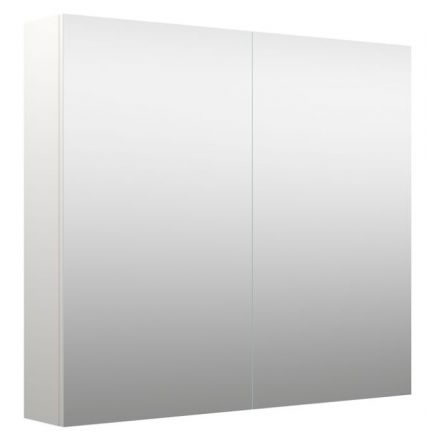 Badezimmer - Spiegelschrank Purina 03, Farbe: Weiß matt – 70 x 80 x 14 cm (H x B x T)