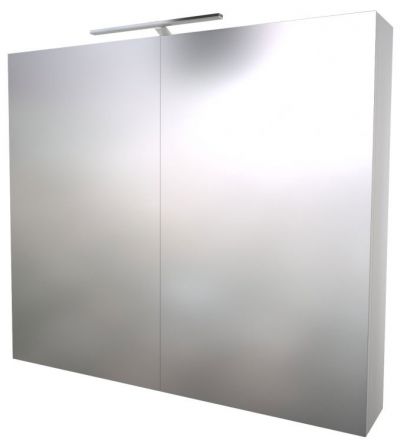 Badezimmer - Spiegelschrank Nadiad 12, Farbe: Weiß glänzend – 70 x 80 x 14 cm (H x B x T)