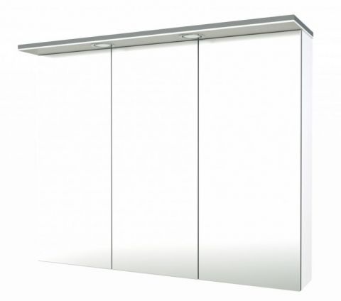Bad - Spiegelschrank Bijapur 09, Farbe: Weiß glänzend – 73 x 91 x 14 cm (H x B x T)