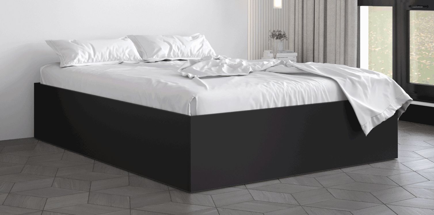 Doppelbett mit eleganten Design Dufourspitze 12, Farbe: Schwarz - Liegefläche: 160 x 200 cm (B x L)