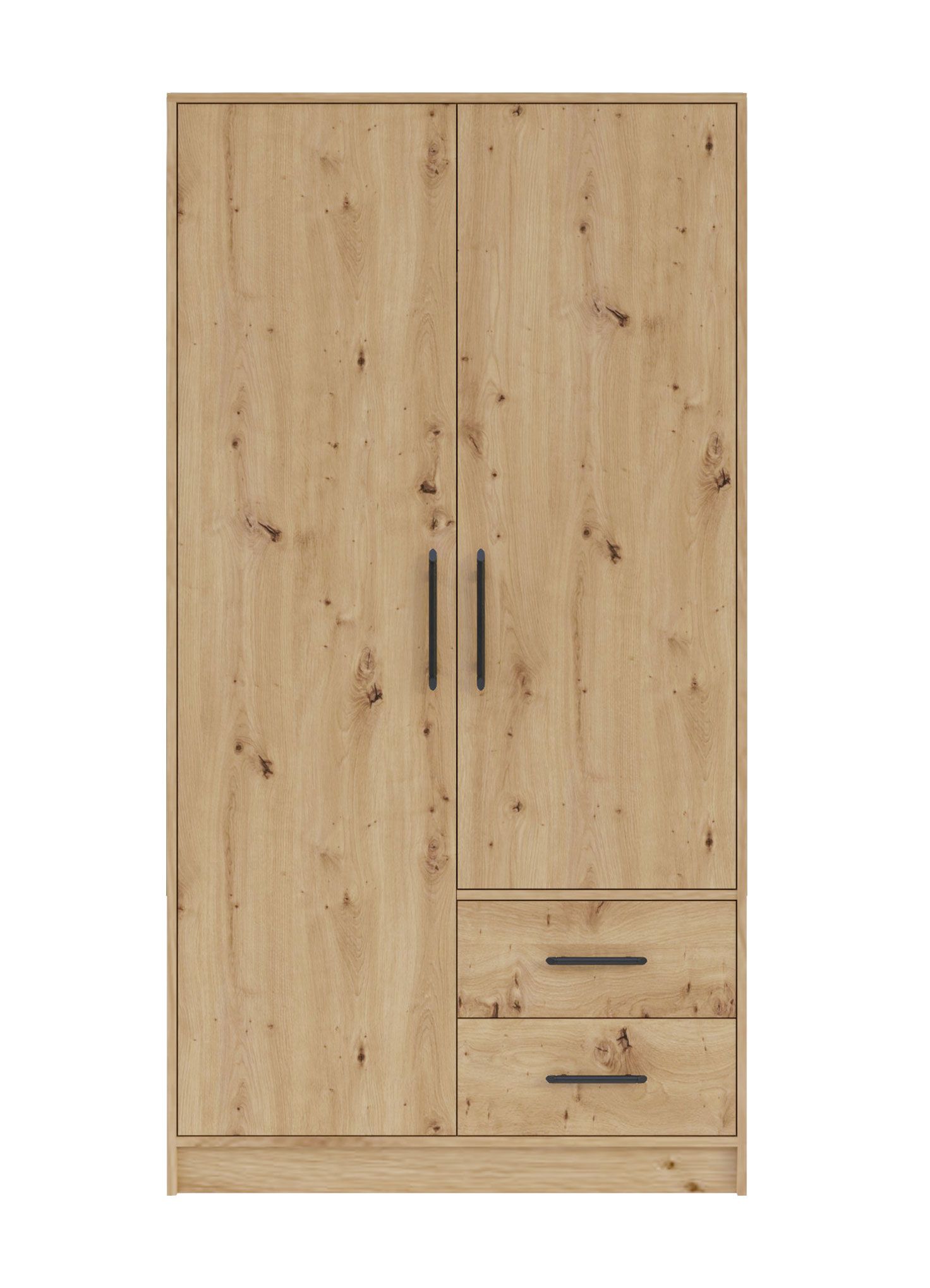 Moderner Kleiderschrank Hannut 22, Farbe: Eiche Artisan - Abmessungen: 190 x 100 x 56 cm (H x B x T)
