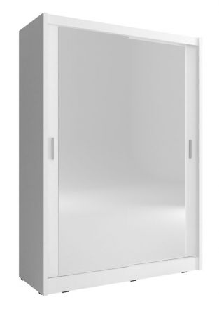 Schwebetürenschrank mit zwei Spiegeltüren Warbreck 14, Farbe: Weiß - Abmessungen: 200 x 150 x 62 cm (H x B x T)