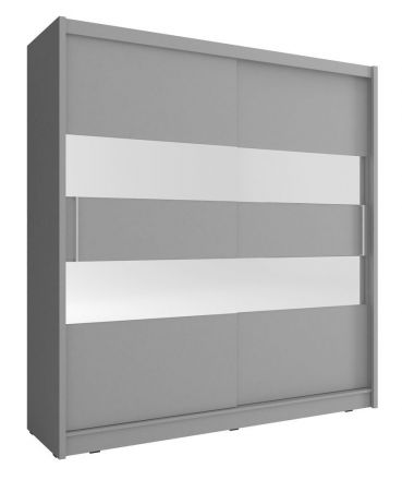 Neutraler Schwebetürenschrank mit genügend Stauraum Warbreck 37, Farbe: Grau - Abmessungen: 200 x 180 x 62 cm (H x B x T)