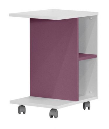 Kinderzimmer - Couchtisch / Beistelltisch Koa 09, Farbe: Weiß / Violett - Abmessungen: 50 x 35 x 62 cm (B x T x H)