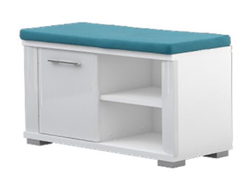 Sitzbank mit Stauraum Sili 04, Farbe: Weiß - Abmessungen: 45 x 80 x 36 cm (H x B x T)