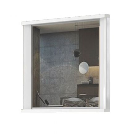 Spiegel Sili 05, Farbe: Weiß - Abmessungen: 65 x 80 x 7 cm (H x B x T)