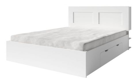 Doppelbett Argos inkl. 2 Schubladen, Farbe: Weiß - Liegefläche: 160 x 200 cm (B x L)