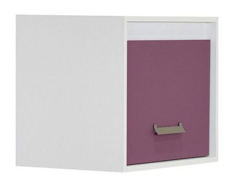 Kinderzimmer - Hängeschrank Koa 17, Farbe: Weiß / Violett - Abmessungen: 50 x 60 x 42 cm (H x B x T)