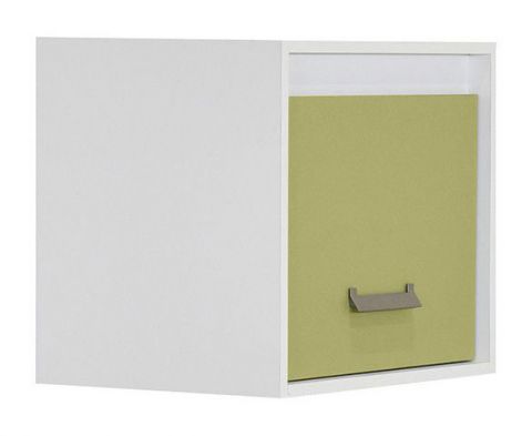 Kinderzimmer - Hängeschrank Koa 17, Farbe: Weiß / Grün - Abmessungen: 50 x 60 x 42 cm (H x B x T)