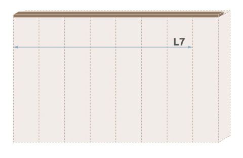 Oberer Rahmen für Drehtürenschrank / Kleiderschrank Gataivai und Anbaumodule, 2er Set, Farbe: Walnuss - Breite: 136 cm / 182 cm