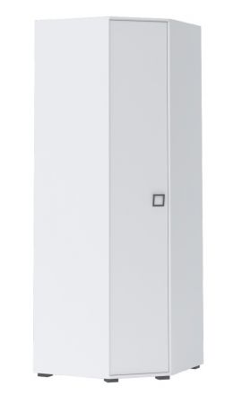 Drehtürenschrank / Eckkleiderschrank 20, Farbe: Weiß - Abmessungen: 236 x 86 x 86 cm (H x B x T)