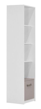 Kinderzimmer - Regal Koa 06, Farbe: Weiß / Beige - Abmessungen: 203 x 50 x 42 cm (H x B x T)