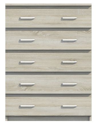 Kommode Pamulang 06, Farbe: Sonoma Eiche - Abmessungen: 112 x 82 x 40 cm (H x B x T)