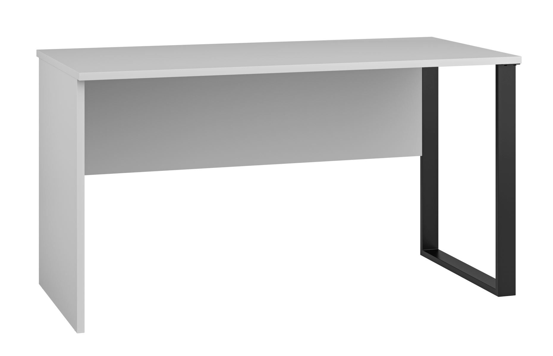 Bürotisch / Schreibtisch Toivala 12, Farbe: Hellgrau / Schwarz - Abmessungen: 75 x 138 x 68 cm (H x B x T)