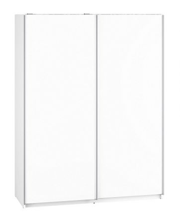 Schiebetürenschrank / Kleiderschrank Tornved 07, Farbe: Weiß - Abmessungen: 200 x 151 x 62 cm (H x B x T)