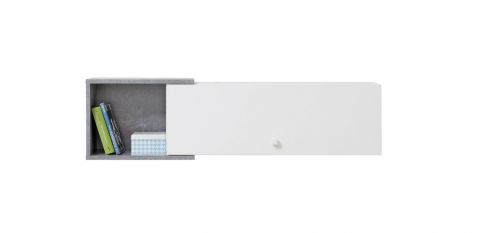 Hängeschrank Lede 13, Farbe: Grau / Weiß - Abmessungen: 30 x 110 x 25 cm (H x B x T)