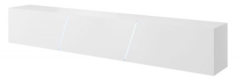 TV-Unterschrank Campeiro 02, Farbe: Weiß / Weiß Glanz - Abmessungen: 35 x 240 x 40 cm (H x B x T)