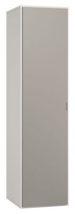Drehtürenschrank / Kleiderschrank Bellaco 37, Farbe: Weiß / Grau - Abmessungen: 187 x 47 x 57 cm (H x B x T)