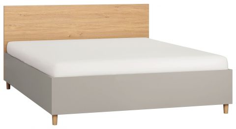 Doppelbett Nanez 41 inkl. Lattenrost, Farbe: Grau / Eiche - Liegefläche: 160 x 200 cm (B x L)