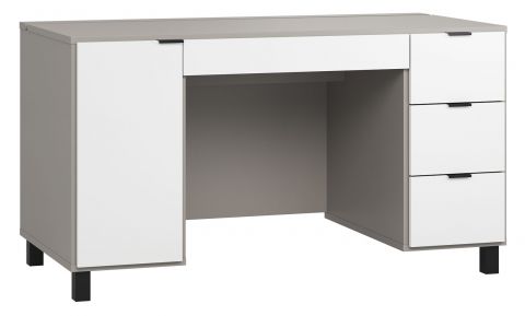 Schreibtisch Pantanoso 27, Farbe: Grau / Weiß - Abmessungen: 78 x 140 x 67 cm (H x B x T)