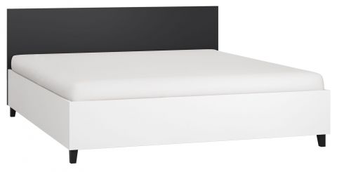 Doppelbett Vacas 18 inkl. Lattenrost, Farbe: Weiß / Schwarz - Liegefläche: 180 x 200 cm (B x L)