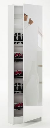 Schuhschrank Furna 15, Farbe: Weiß - Abmessungen: 181 x 50 x 20 cm (H x B x T)