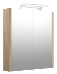 Bad - Spiegelschrank Bidar 09, Farbe: Eiche – 65 x 60 x 12 cm (H x B x T)