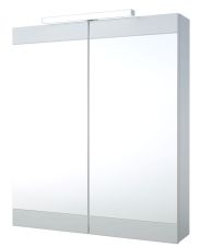 Bad - Spiegelschrank Eluru 02, Farbe: Weiß glänzend – 70 x 60 x 14 cm (H x B x T)