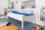 Kinderbett / Jugendbett "Easy Premium Line" K1/1h, 90 x 200 cm Buche Vollholz massiv weiß lackiert