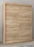 Schiebetürenschrank / Kleiderschrank Bisaurin 3A, Farbe: Eiche Sonoma - Abmessungen: 200 x 150 x 62 cm ( H x B x T)