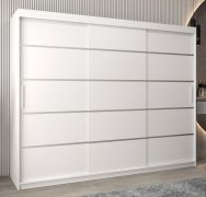 Schiebetürenschrank / Kleiderschrank Jan 06A, Farbe: Weiß matt - Abmessungen: 200 x 250 x 62 cm ( H x B x T)