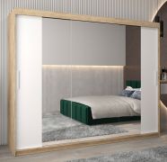 Schiebetürenschrank / Kleiderschrank Bisaurin 6C mit Spiegel, Farbe: Eiche Sonoma / Weiß matt - Abmessungen: 200 x 250 x 62 cm ( H x B x T)