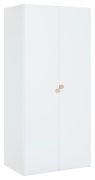 Jugendzimmer - Drehtürenschrank / Kleiderschrank Skalle 10, Farbe: Weiß - Abmessungen: 206 x 94 x 60 cm (H x B x T)