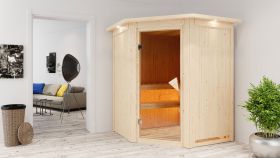 Sauna "Eetu" SET mit Kranz und Ofen 9 kW - 165 x 165 x 202 cm (B x T x H)