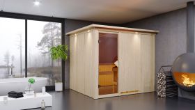 Sauna "Toivo" SET mit Kranz und Ofen 9 kW - 245 x 210 x 202 cm (B x T x H)