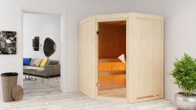 Sauna "Eetu" AKTION mit bronzierter Tür - Farbe: Natur - 151 x 151 x 198 cm (B x T x H)