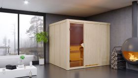 Sauna "Toivo" SET mit Ofen BIO 9 kW Edelstahl - 231 x 196 x 198 cm (B x T x H)