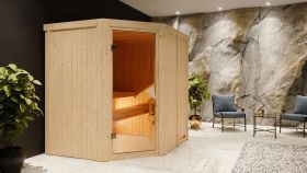 Sauna "Askjell" mit bronzierter Tür - Farbe: Natur - 196 x 170 x 198 cm (B x T x H)