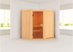 Sauna "Kjell" mit bronzierter Tür - Farbe: Natur - 170 x 151 x 198 cm (B x T x H)