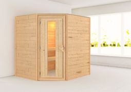 Sauna "Kirsa" mit Energiespartür - Farbe: Natur - 196 x 170 x 198 cm (B x T x H)