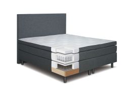 Komplettset Boxspringbett LAE, Box: Bonellfederkern, Matratze: Taschenfederkern, Top Matress: Schaumstoff - Abmessung: 140 x 200 cm